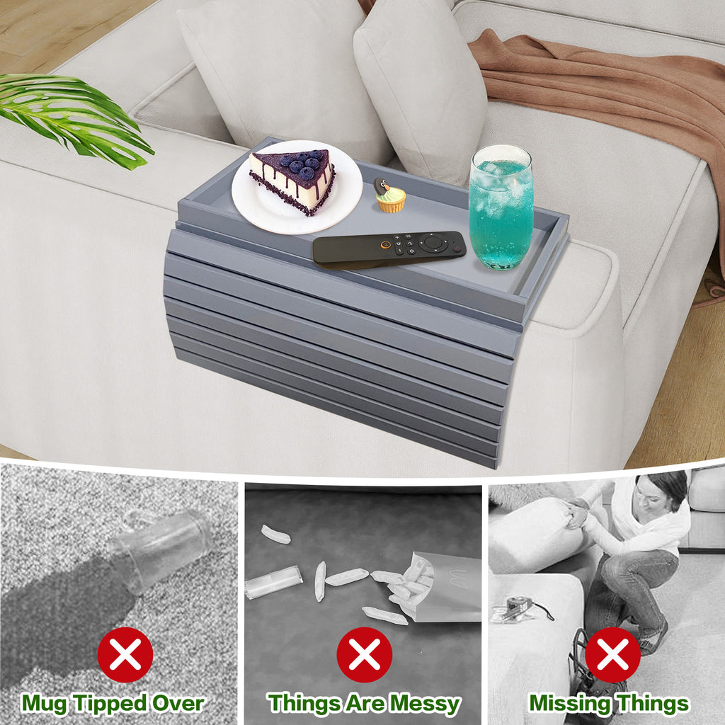 Bamboo Sofa Arm Table (Grey)