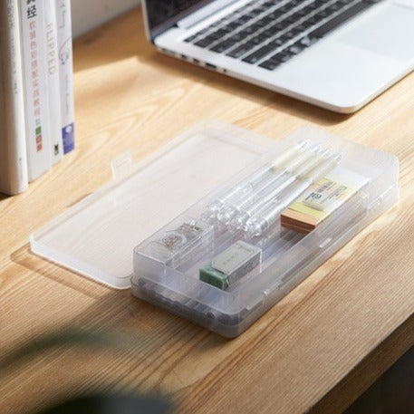 Pencil Case Box Storage Container for Organizing with Snap Lid, 10-Pack