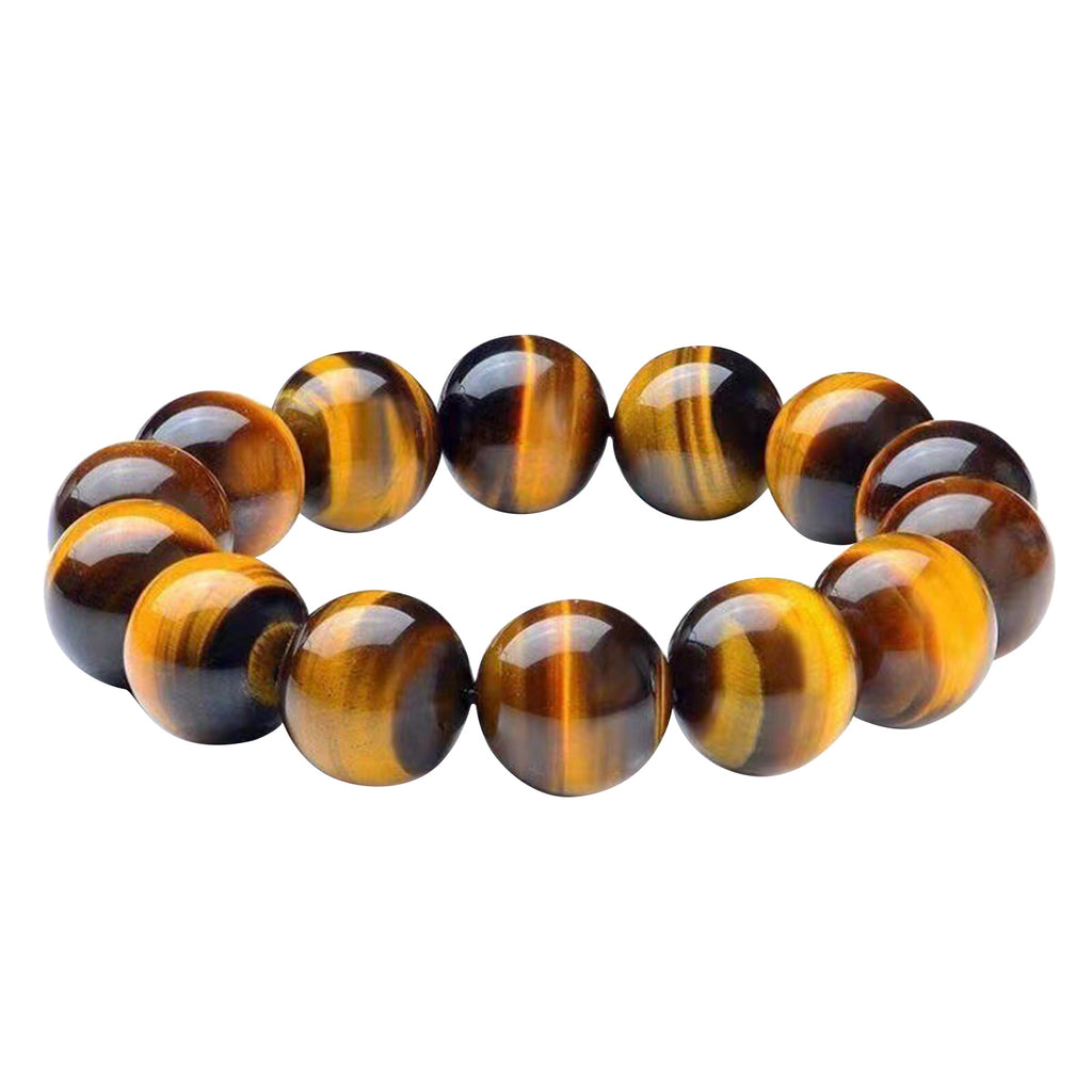 Tiger's Eye Bracelets for Men & Women - Handmade Stretchy Beaded Feng Shui Jewelry, Natural Stone Protection Gift Set
