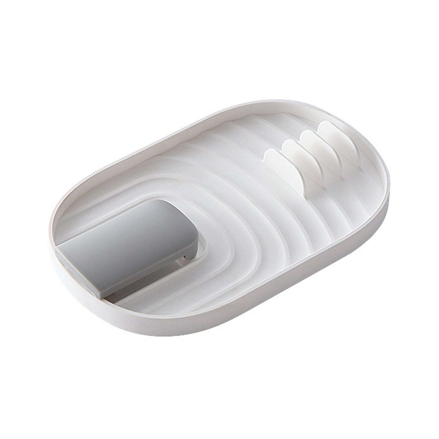 Pot Lid Holder, Lid and Spoon Rest Holder for Kitchen Counter, Foldable Pan Lid Organizer Stand with Nonslip Pads