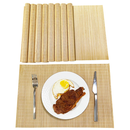 8 Pcs Bamboo Placemats 12 x 17 Inches