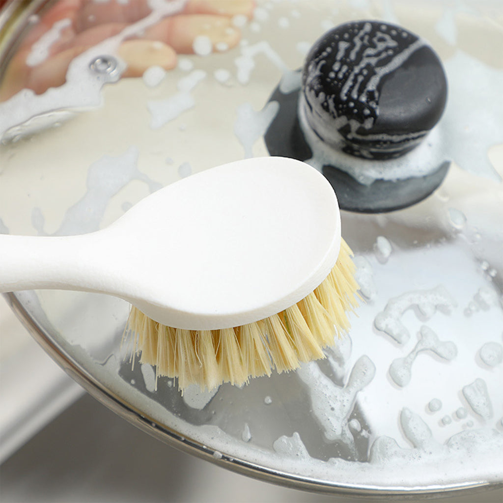 竹製ハンドル付き食器用ブラシセット、鍋、シンク、コンロの洗浄用キッチンブラシ、丈夫な毛のフライパン用ブラシ