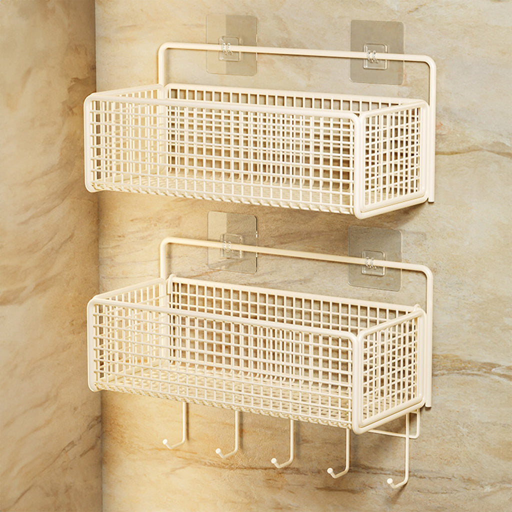 Small Metal Wire Storage Basket, Detachable Wood Base Storage Organizer Bin Basket for Kitchen Cabinets, Bathroom, Pantry, Garage