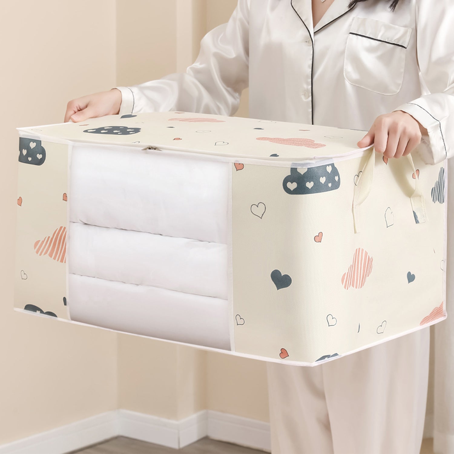 Quilt Blanket Storage Bag|Blanket Organizer|Comforter Storage for Clothes, Quilts, Bedding