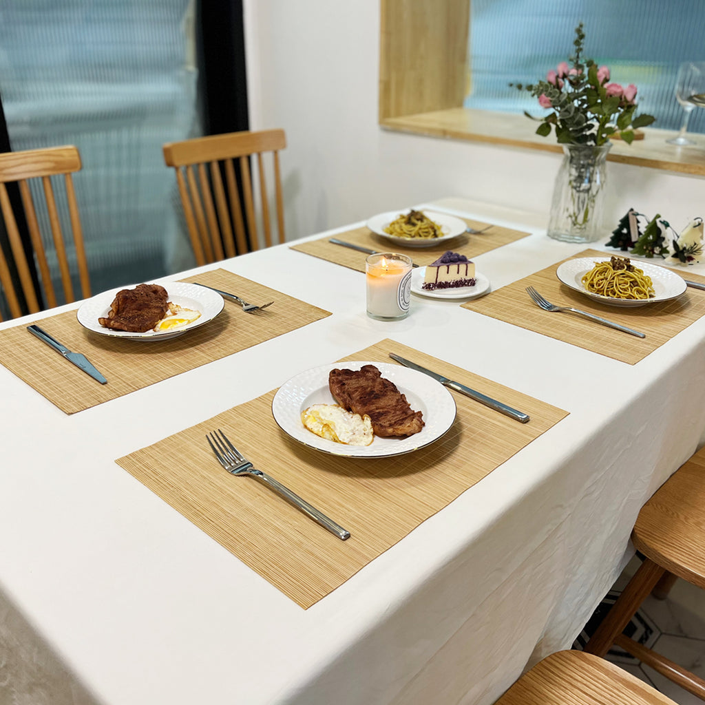 8 Pcs Bamboo Placemats 12 x 17 Inches