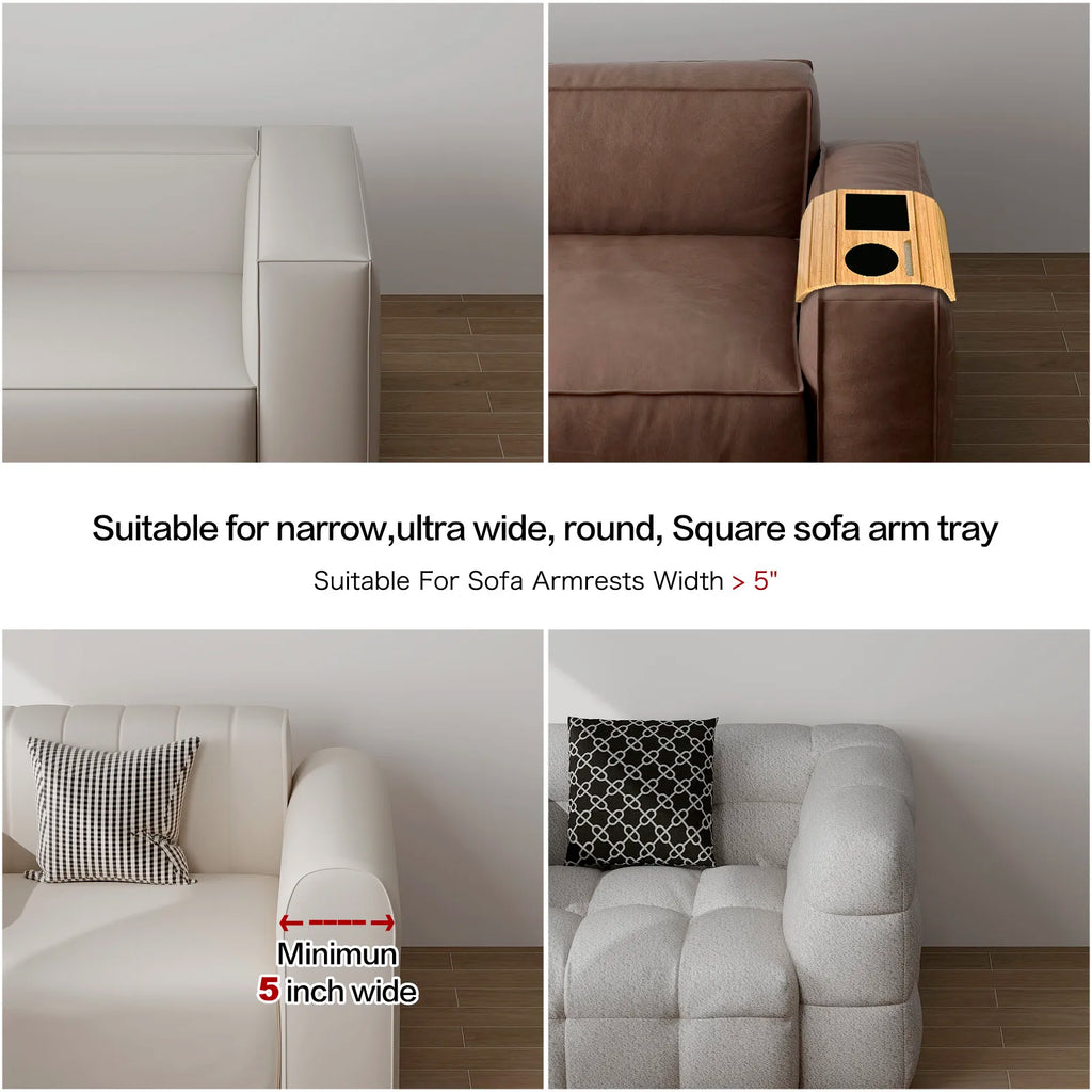 Mini Bamboo Couch Arm Table (Natural)