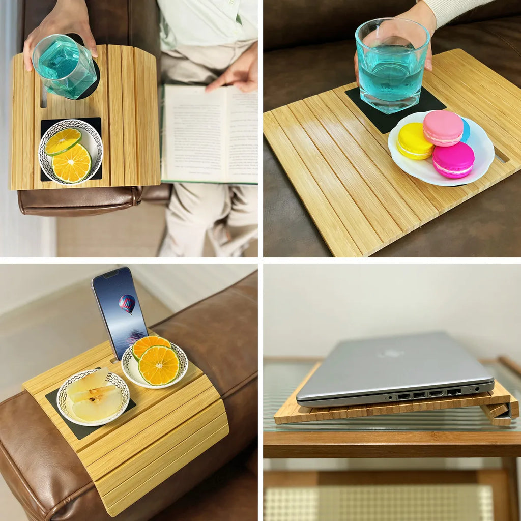Mini Bamboo Couch Arm Table (Natural)
