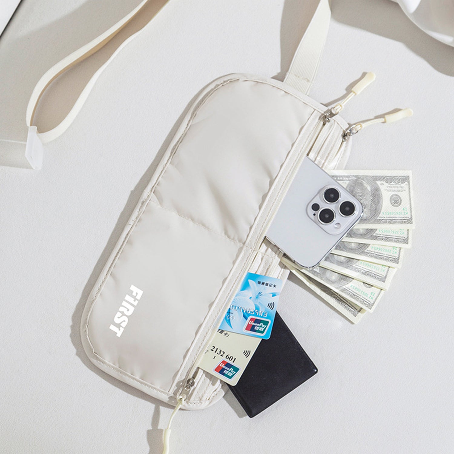 Fireproof Document Bag (15 x 11 inch) with 2 Pockets & Waterproof Zipper, Fire Safe Envelope Bag for Cash, Legal Documents