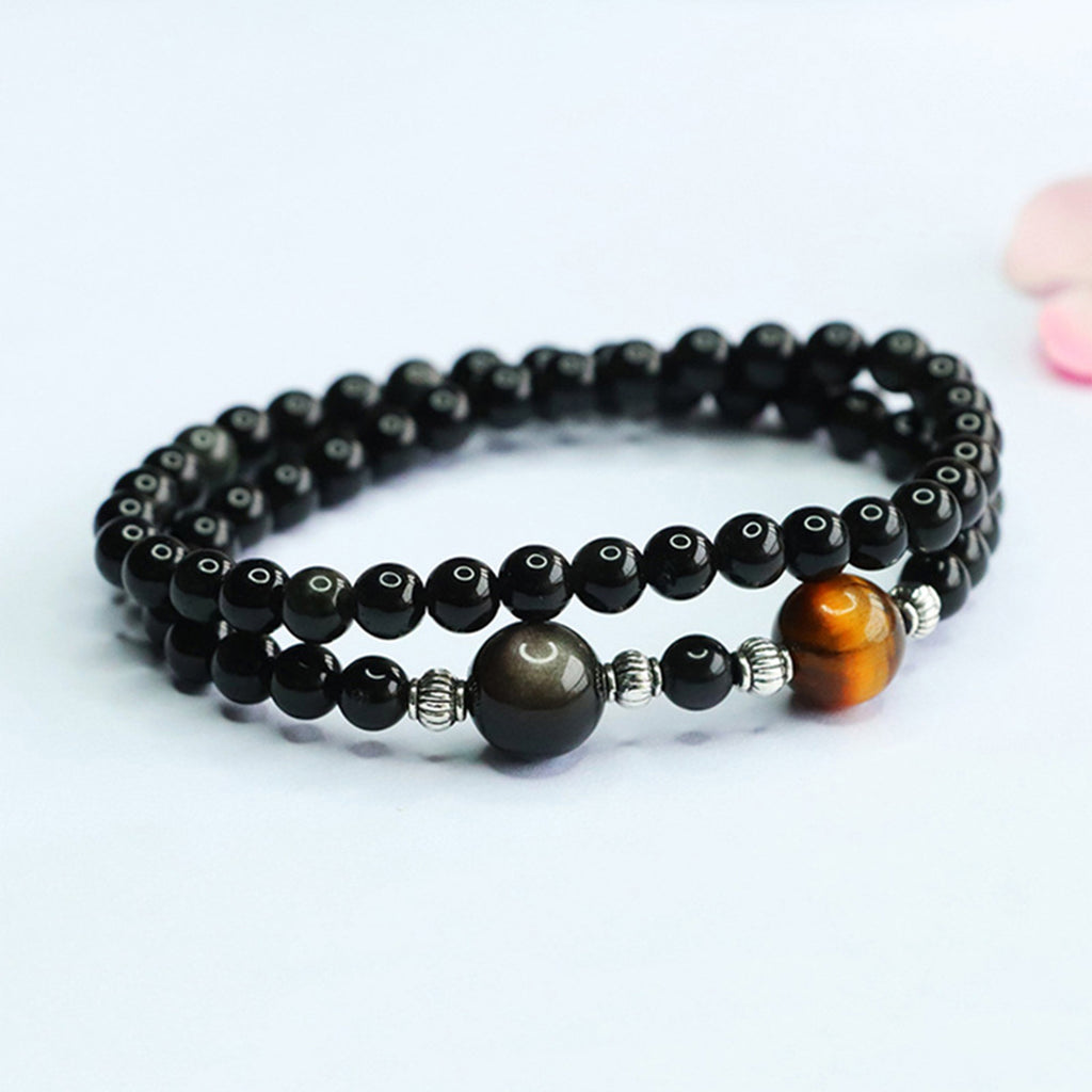 Bracelets for Men & Women - Handmade Stretchy Beaded Feng Shui Jewelry, Natural Stone Protection Gift Set