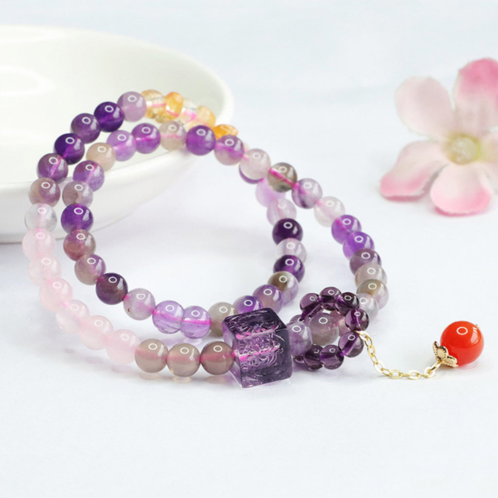 Bracelets for Men & Women - Handmade Stretchy Beaded Feng Shui Jewelry, Natural Stone Protection Gift Set