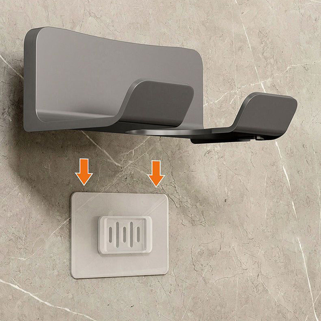 Hair Dryer Holder Wall Mounted with Self Adhesive, Stainless Steel Wall Mount Adhesive Rack Organizer for Hair Blow Dryer