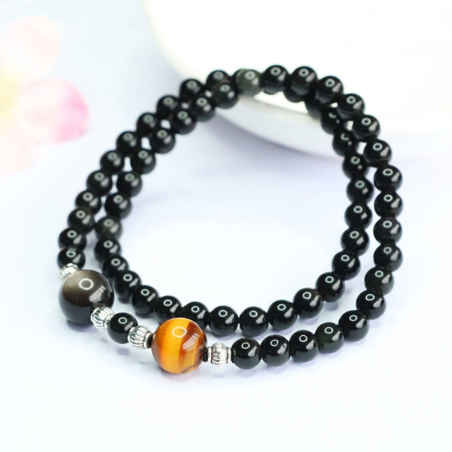 Bracelets for Men & Women - Handmade Stretchy Beaded Feng Shui Jewelry, Natural Stone Protection Gift Set