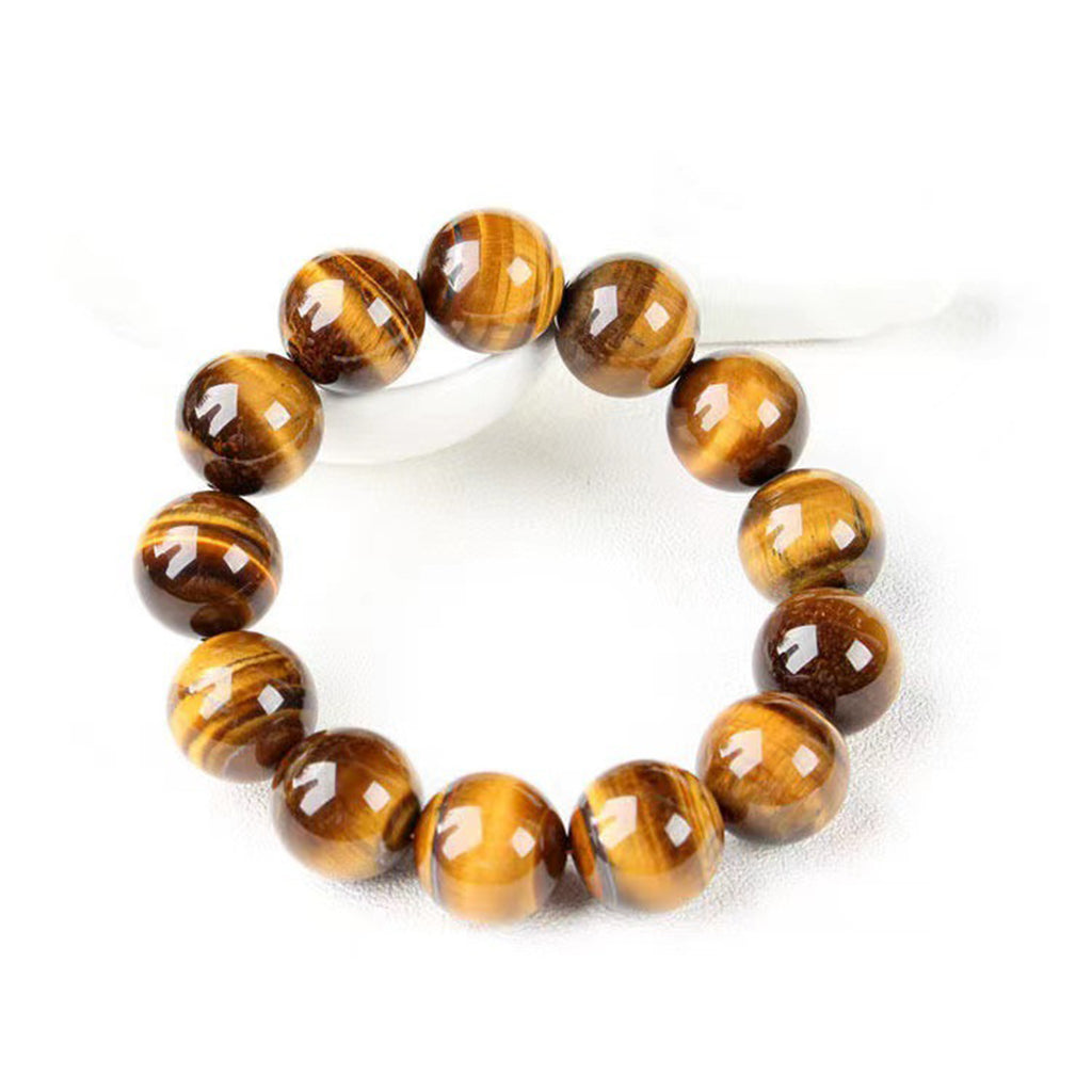 Tiger's Eye Bracelets for Men & Women - Handmade Stretchy Beaded Feng Shui Jewelry, Natural Stone Protection Gift Set