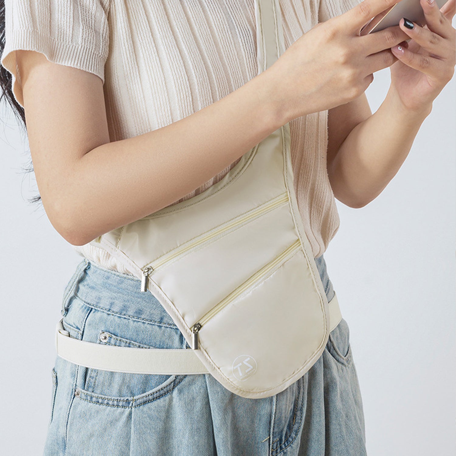 Outdoor Waist Belt Bag Travel Anti-Theft Invisible Phone Passport Cash Pouch Safe Hidden Travel Wallets Passport Pocket Small Travel Wallets with Strap