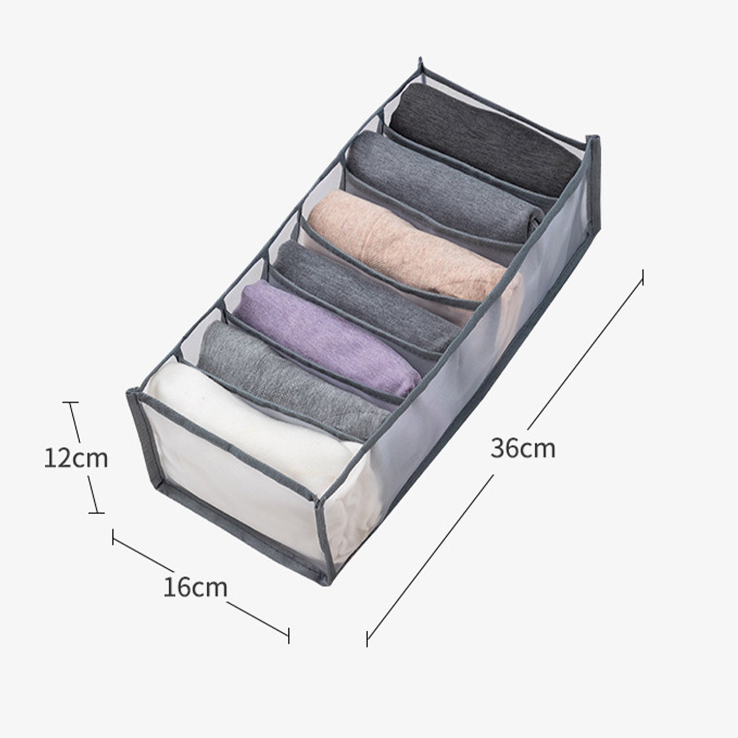 Closet Organizer with Mesh Pockets & Rotating Metal Hanger, Oxford Cloth Space Saver Bag for Bra Underwear