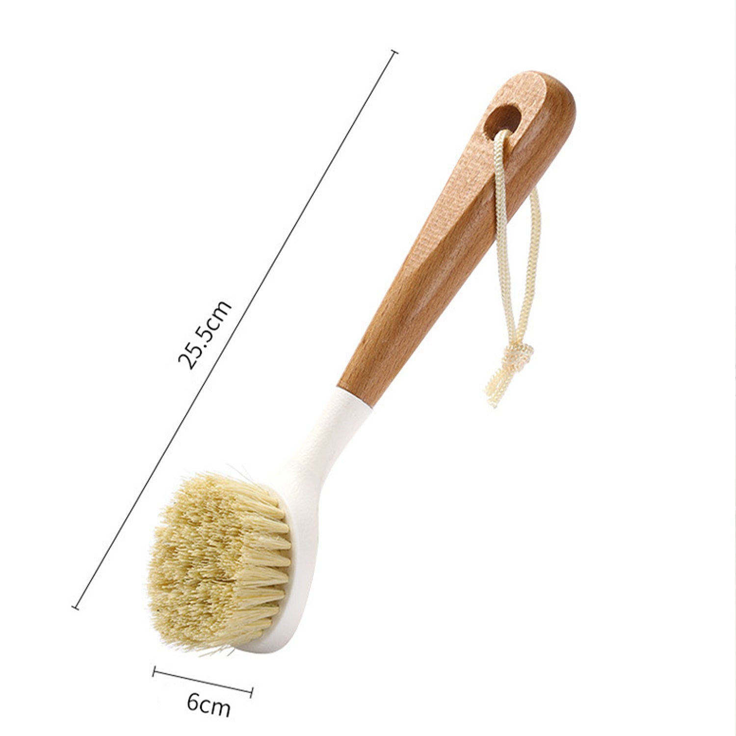 Dish Brush Set with Bamboo Handle, Kitchen Brushes for Cleaning Pot, Sink and Stove, Skillet Scrubber with Tough Bristles