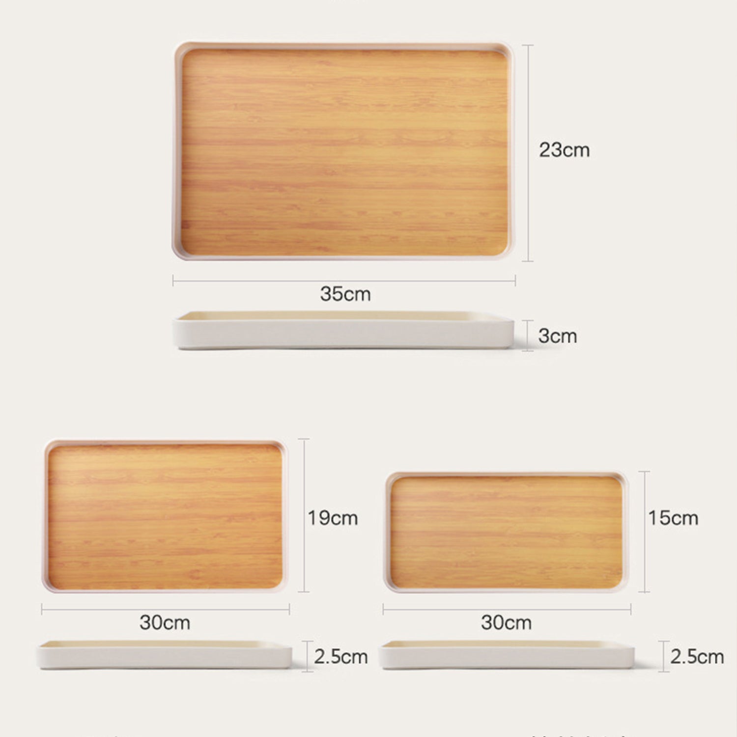 Serving Tray Wood Decorative Tray for Living Room, Modern Coffee Table Tray, Square Large Serving Platters for Home Decor