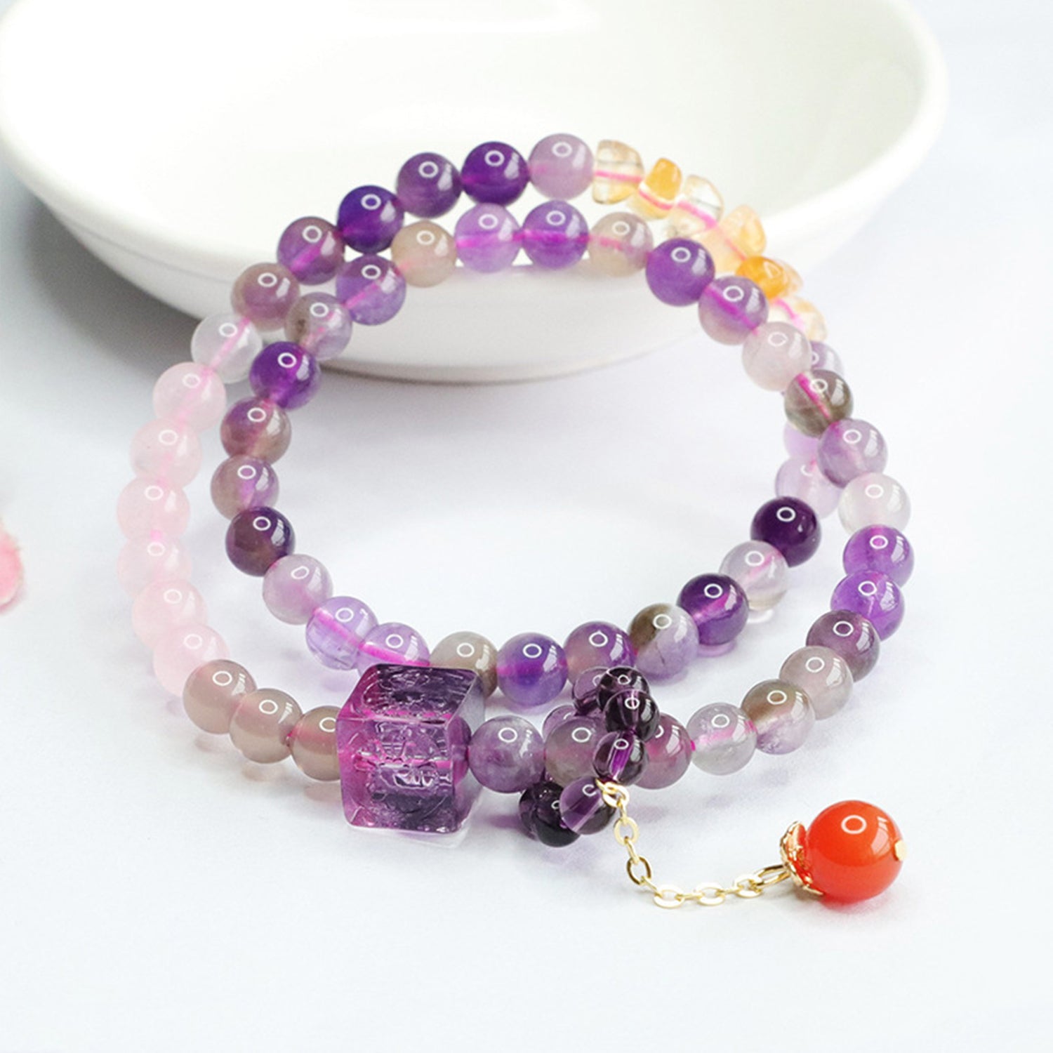 Bracelets for Men & Women - Handmade Stretchy Beaded Feng Shui Jewelry, Natural Stone Protection Gift Set