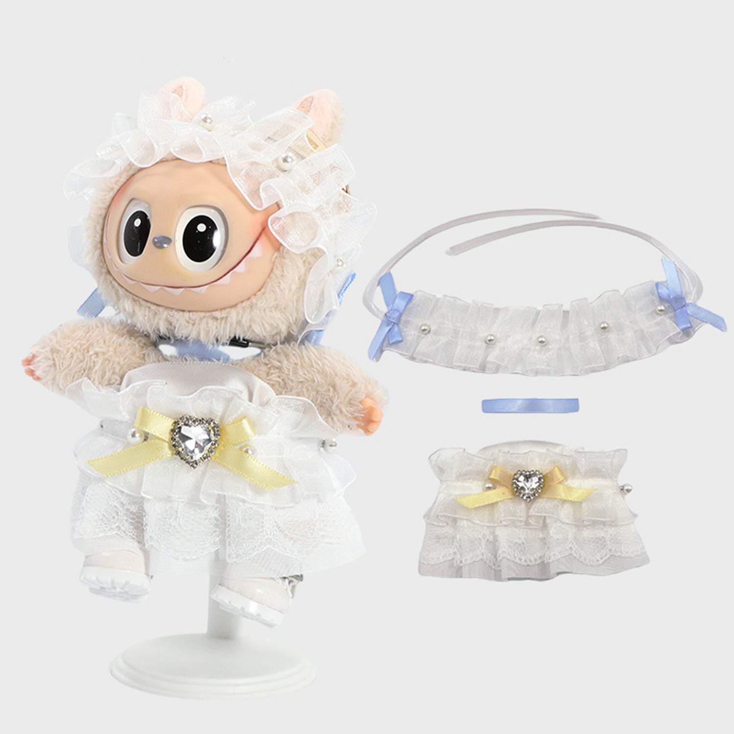 Handmade Doll Clothes - Compatible with 5.91-6.7inch (15-17cm) Dolls as Accessories Only, Premium Doll Overalls Outfit with Hat & Accessories, ropa para 17cm Doll