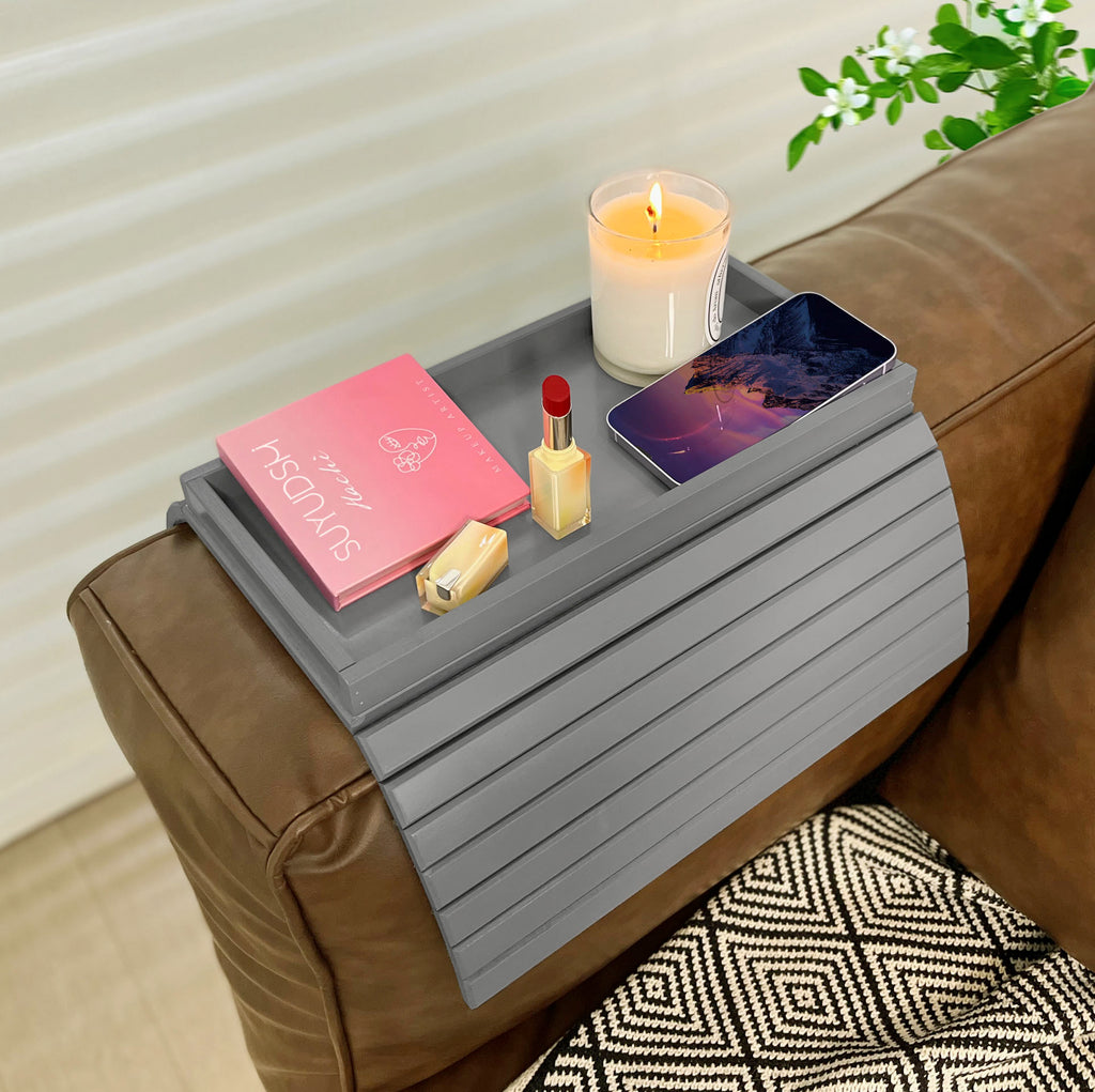 Bamboo Sofa Arm Table (Grey)