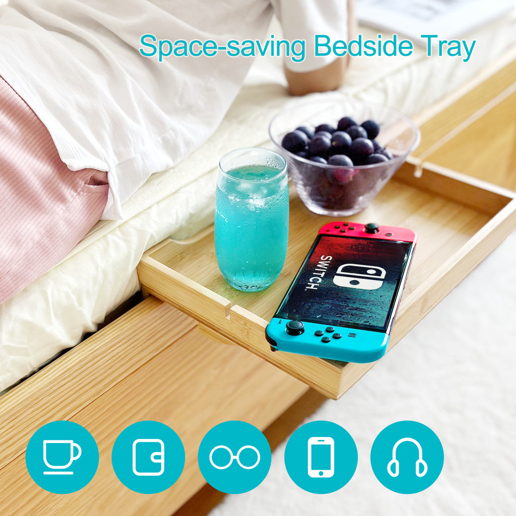Bamboo Bedside Shelf Tray